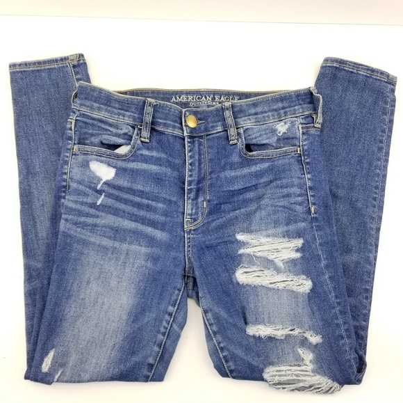 American Eagle Outfitters Denim - AE Distressed Denim X Hi-Rise Jegging Skinny Jeans